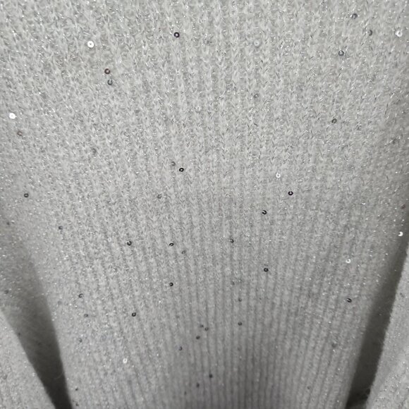 Lane Bryant Gray Metallic Sequin Open Cardigan Shrug Size 18/20 - Picture 5 of 9